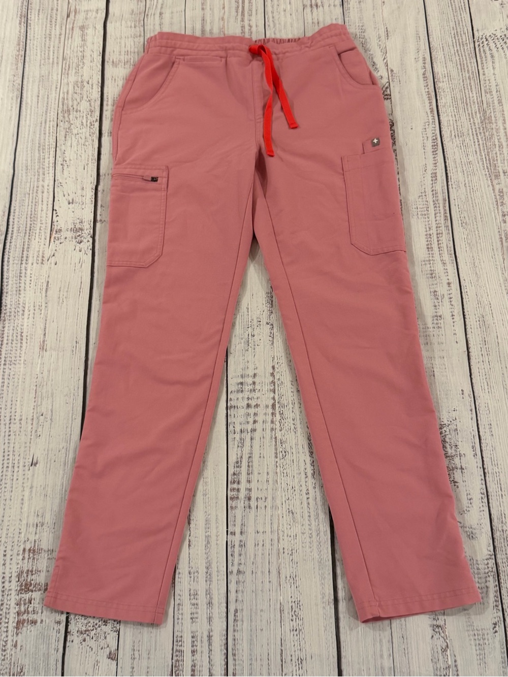 Figs Yola Skinny Cargo Scrub Pants Dusty Pink Size S Technical Collection EUC